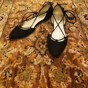 Anne Klein Leather Wrap Ballet-Style  Flats